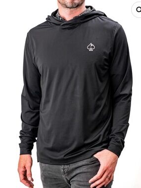 Pins & Aces Golfing Performance fabric lightweight hoodie. Breathable. Packable